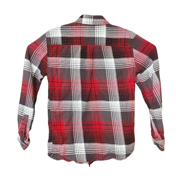 Mossimo Supply Co Womens Flannel Shirt Sz S/P Petite Small Button Down Red Plaid - Picture 2 of 10